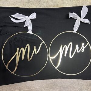 Gold Mr and Mrs Wedding Signs